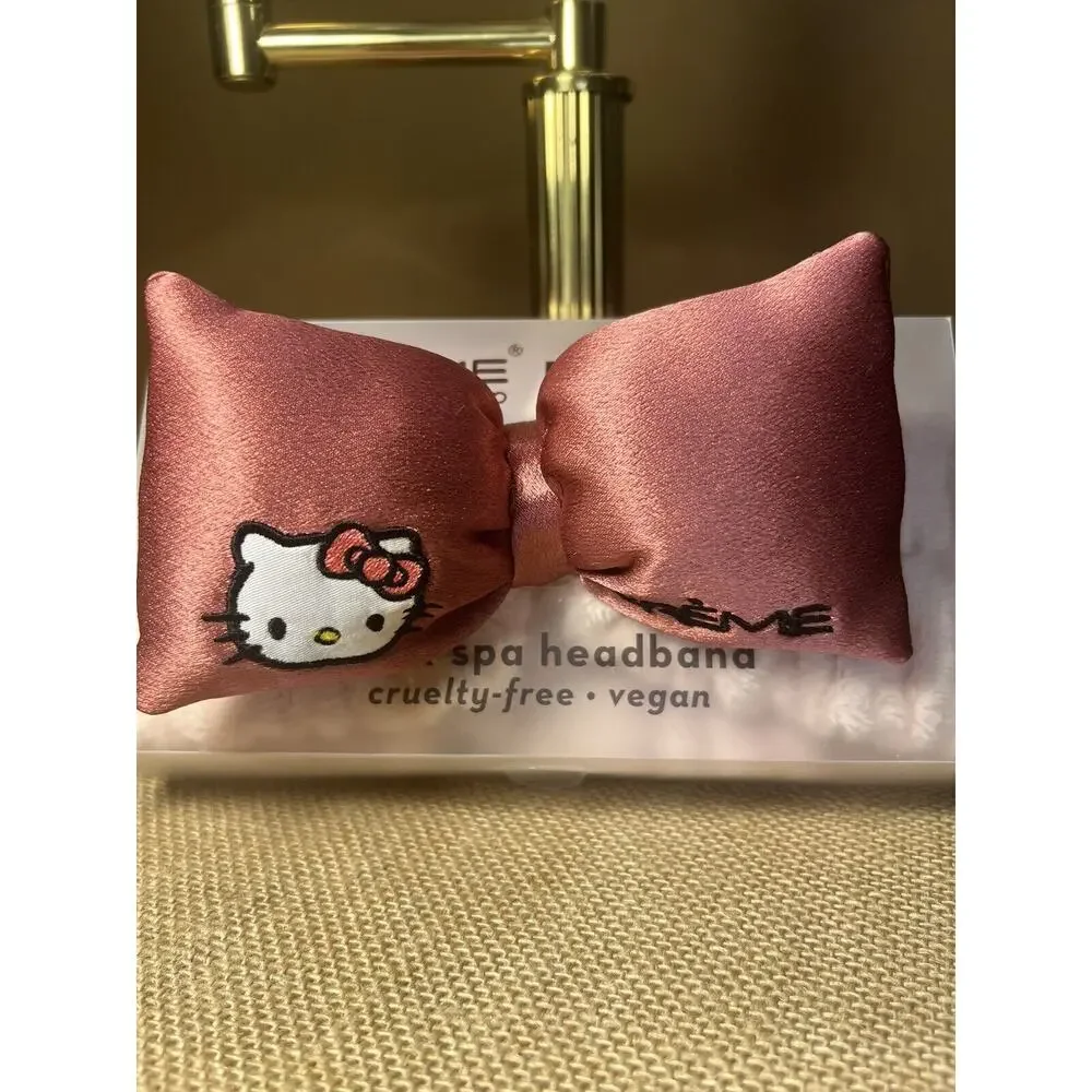 HELLO KITTY Super Soft Headband with ROSE SATIN BOW—NWT